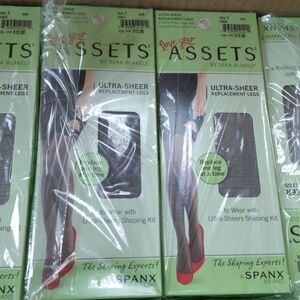 [ LOT OF 9 NWT Assets by Sara Blakely Black Ultra Sheer Replacement Legs, Size 5